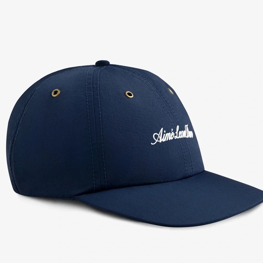 NEW AIME LEON DORE script sport nylon twill 6 panel hat cap navy